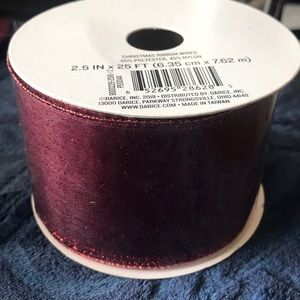 Darice New Christmas sheer Glitter Burgundy Wired Ribbon